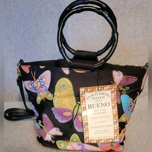 New with tags Gold Mine Totes by Bueno Butterfly Print Purse